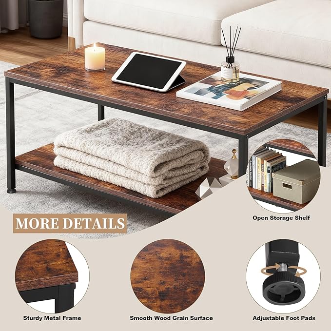 ZenStyle Industrial Coffee Table - Image 7