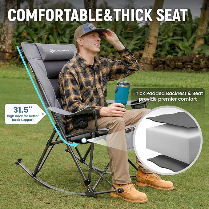 FUNDANGO Oversized Rocking Camping Chair - Image 4