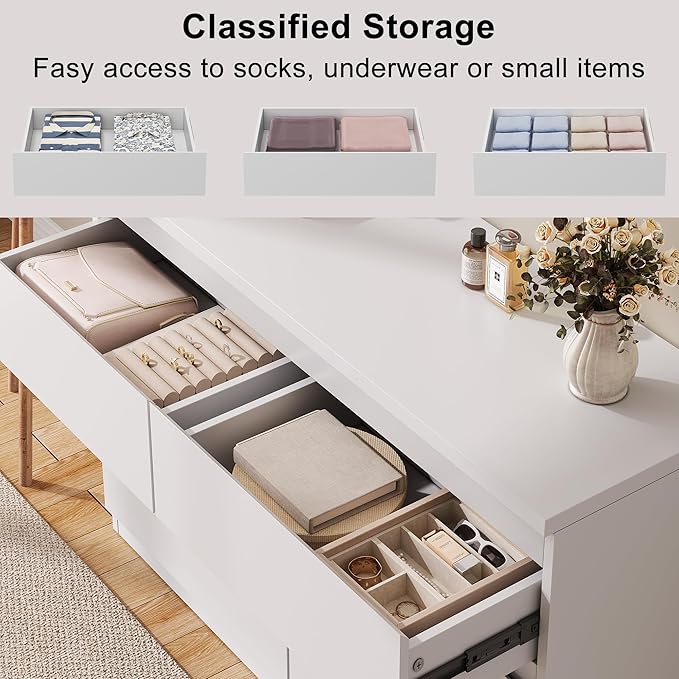 Jocoevol White 6 Drawer Dresser - Image 3