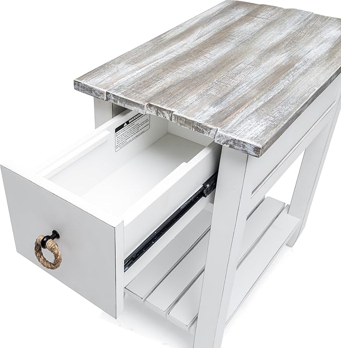 Sea Winds Trading Picket Fence Chairside Table Kiln-Dried Solid Wood Distressed - Image 10