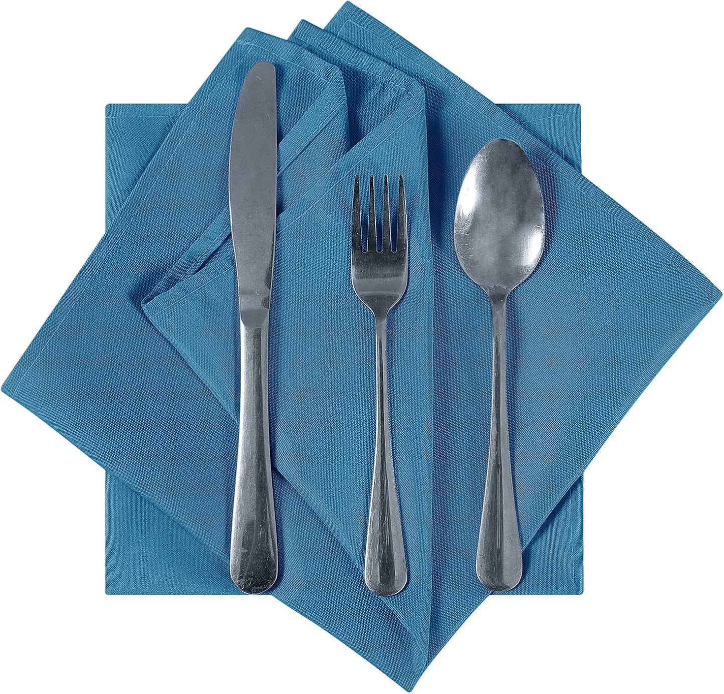 Cloth Napkins 17x17 inch Washable Polyester Dinner Napkins Soft Table Napkins for Wedding Party Dining Banquet(Mediterranean Blue,50PCS)