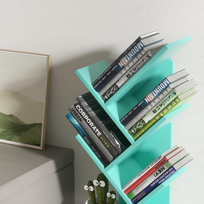 SHEEPAM 5 Tier Tree Book Shelf, Small Desktop Bookshelf - Image 7