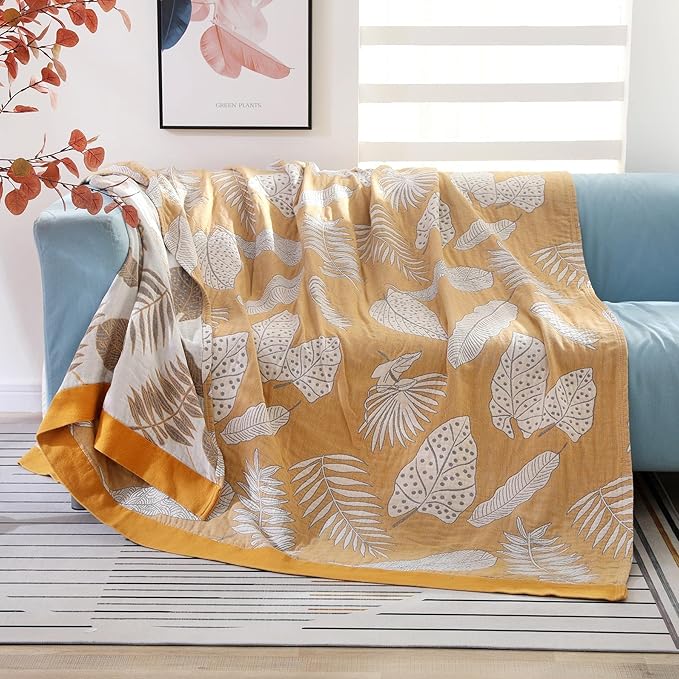 Boho Throw Blanket for Bed 100% Cotton Ultra Soft Rustic Quilt Fall Blanket - Image 5