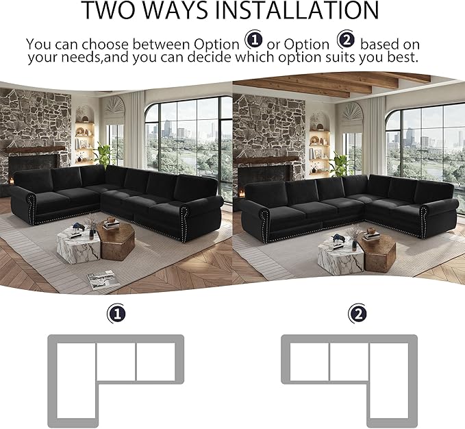 118" L-Shaped Sleeper Couch Bed - Image 6