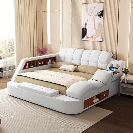 King Size Smart Multifunctional Bed Frame, Platform Bed by AFARTISANFURNITURE