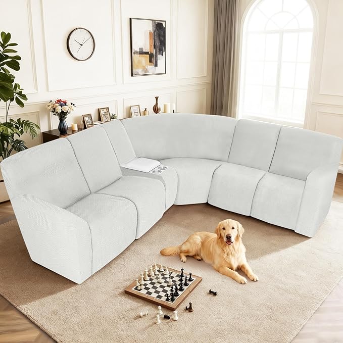 ALIECOM 100% Waterproof Recliner Sectional Couch Covers L Shape Stretch Corner - Image 2