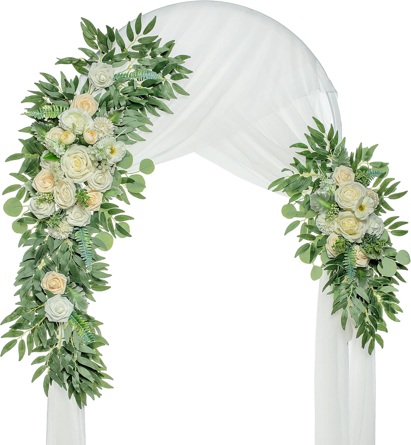 Wedding Arch Flowers, Artificial Flowers for Decoration, Large Flower Swag for Boho Styles Wedding Ceremony Floral Decor - Pack of 2