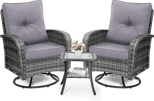wildformers Luxury Outdoor Swivel Wicker Glider Patio Chairs by wildformers