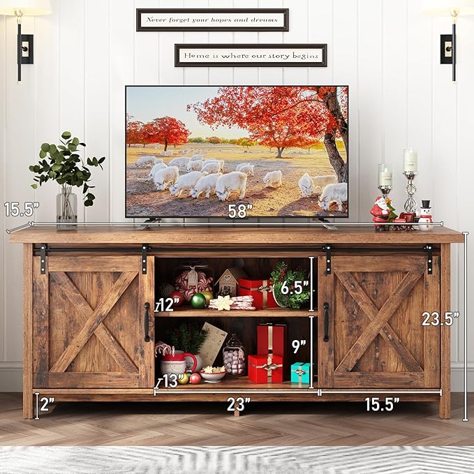 Farmhouse TV Stand for 55-65in TV - Image 2