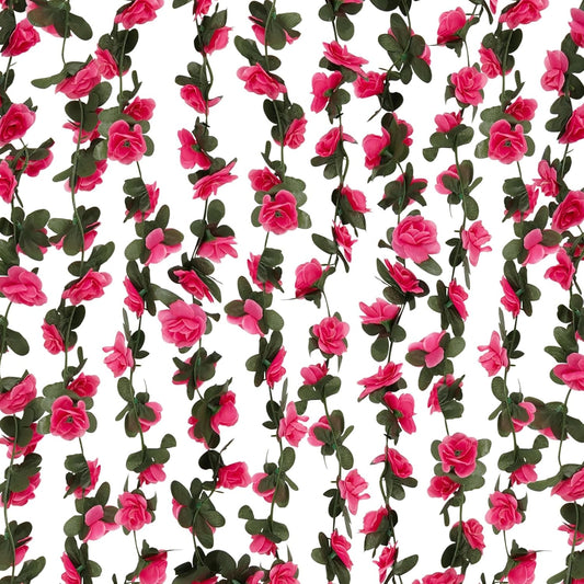 12 Pcs 99 Ft Flower Garland Rose Vines, Rose Garland for Decoration, Flower Vine for Room Table Birthday Wedding Party Garden Wall Decor