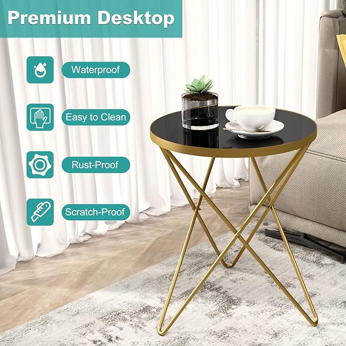 HLR Modern Round Side Table, End Table - Image 6
