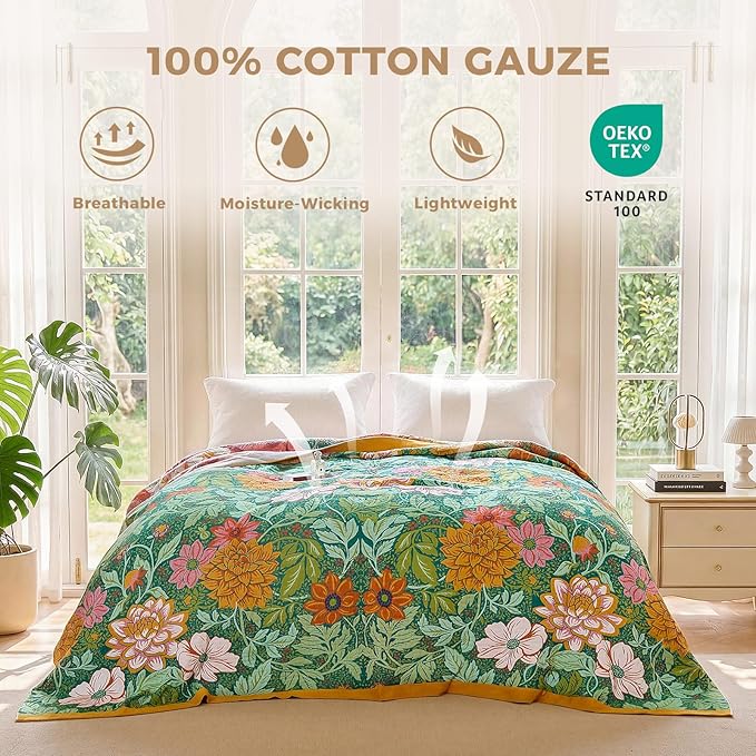 LUTBM Boho Throw Blanket for Bed Cotton Summer Blankets Bedroom Living Room - Image 2