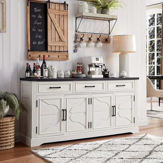JXQTLINGMU 66" Farmhouse Buffet Cabinet by JXQLINGMUFurniture