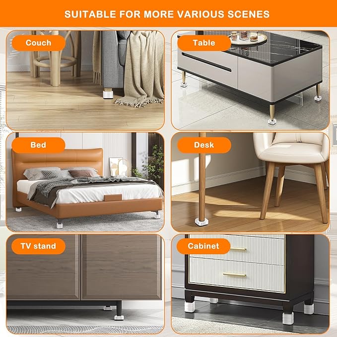 shouwuhho 12 Pack Furniture Risers Adjustable Bed Risers Heavy Duty Lifts - Image 6