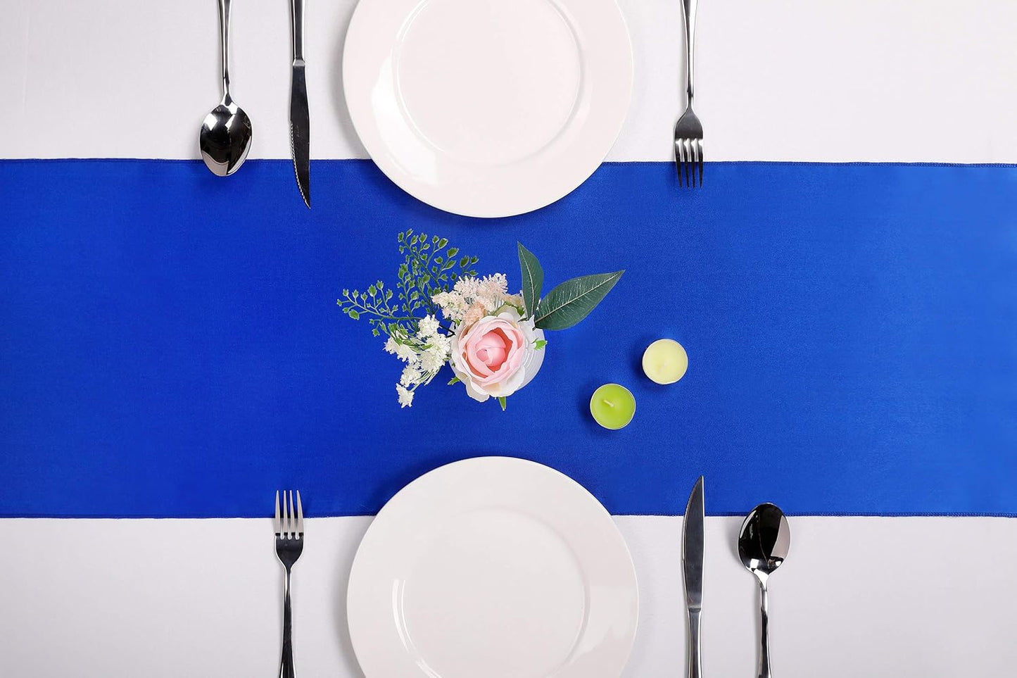 15-Pack Satin Table Runner Royal Blue 12 x 108 inches Long, Table Runners for Wedding, Birthday Parties, Banquets Decorations（15 Pack, 12x108 Inch, Royal Blue