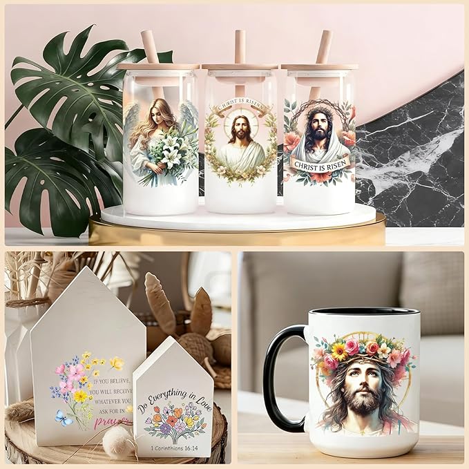 4 Sheets Rub on Transfers for Crafts, Bible Quotes Furniture Transfers for Wood - Image 7