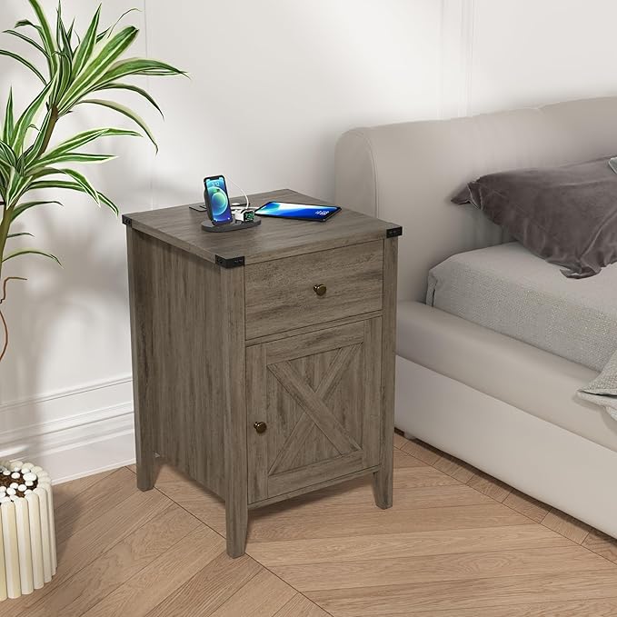 Betterhood Barnwood Rustic Farmhouse Nightstand - Image 3