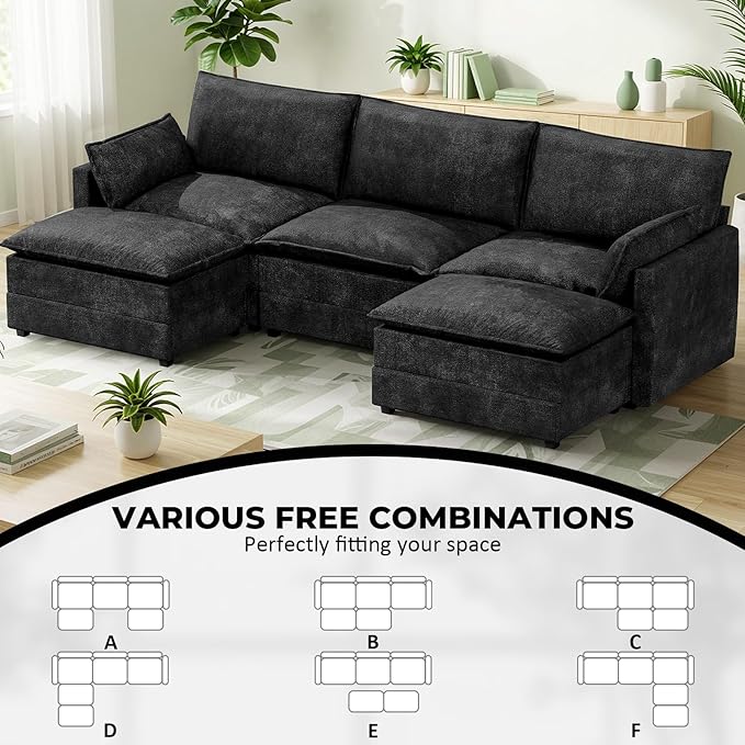 LEVELEVE 112.5" U-Shape Modular Sofa - Image 4