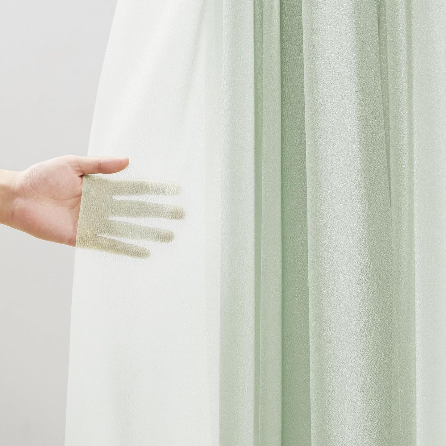 30" x 20Ft Wedding Arch Draping Fabric, 1 Panel Sage Green Sheer Curtain Drapes Extra Wide & Long Backdrop Curtains for Wedding Arch Ceremony Birthday Party Decorations