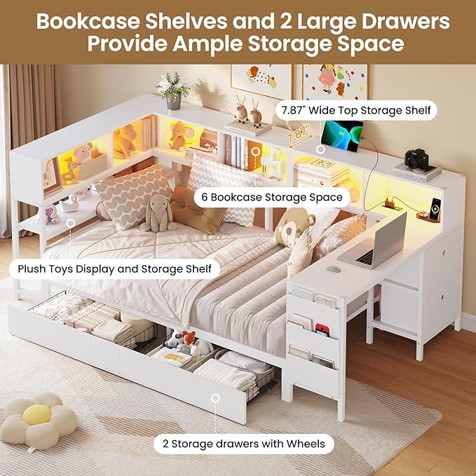 DICTAC Corner Twin Bed Frame - Image 7