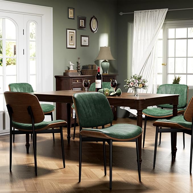 YaFiti Dining Chairs Set of 8, Dining Room and Kitchen Chairs, Mid Century - Image 3