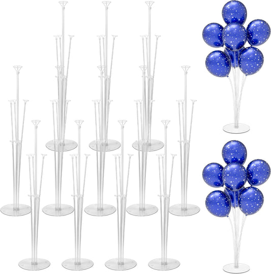 JOYYPOP 12 Sets 28 Inch Balloon Stand Kit, Balloon Holder Stickers Table Decoration Party Birthday Wedding Balloon Supplies Accessories