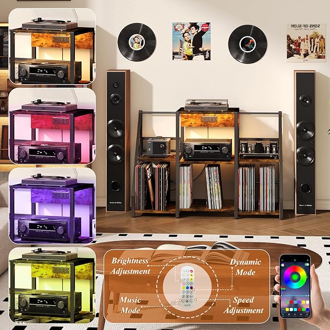 HavenlyYouth Record Player Stand, Record Player Table - Image 8