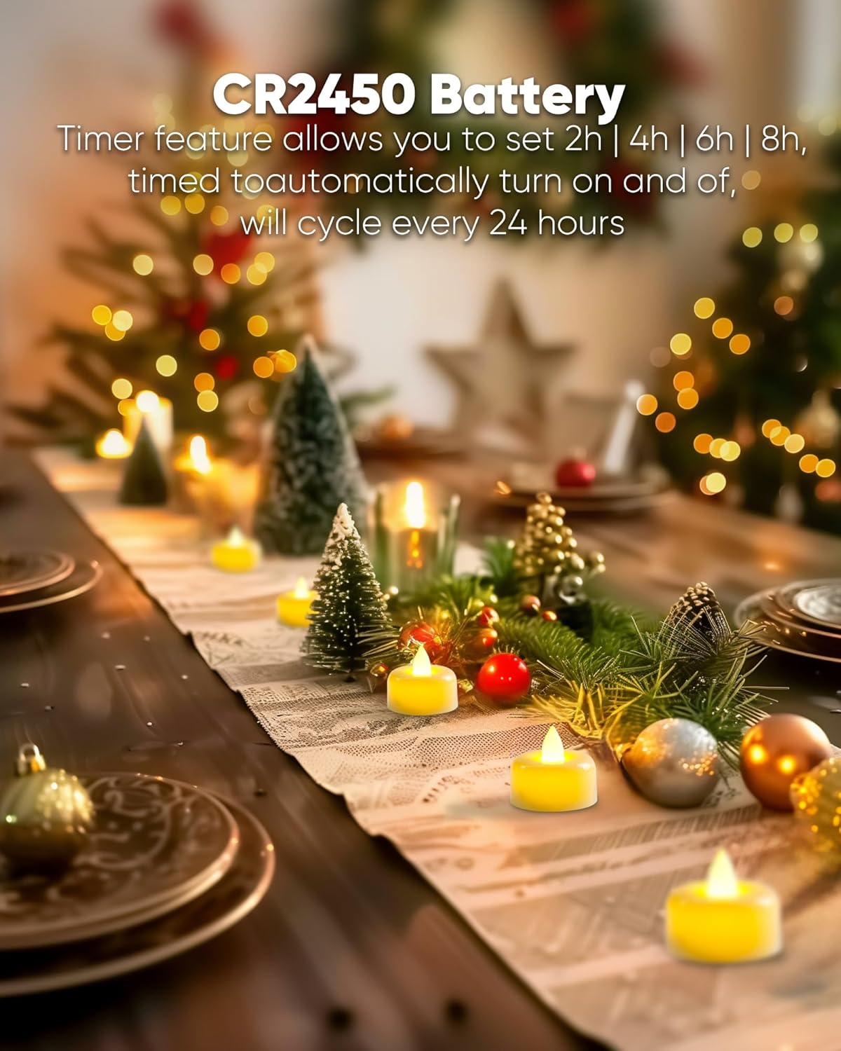 Amagic 24 Pack Remote Candles, Tea Lights with Timer, 400+Hours Flickering Flameless Battery Operated LED TeaLights Candles with Remote, for Table Centerpieces, Home Decor, Wedding, Party (Ivory)