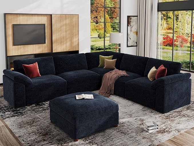 EASE MOOSE Oversized L Shape Sectional Couch, Extra Large Deep seat Sectional by EASEMOOSE