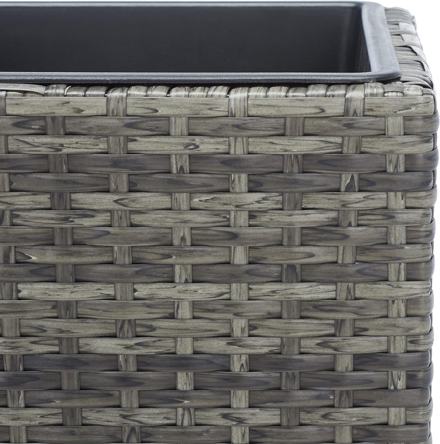 SAFAVIEH Outdoor Collection Rita Grey/Brown Woven Rectangular Flower Rack