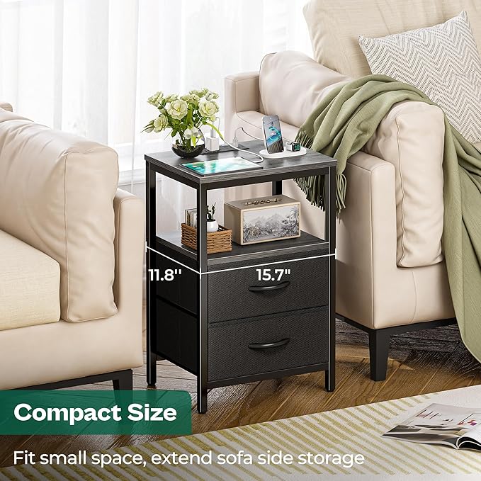 Huuger Nightstands Set of 2, End Tables - Image 7