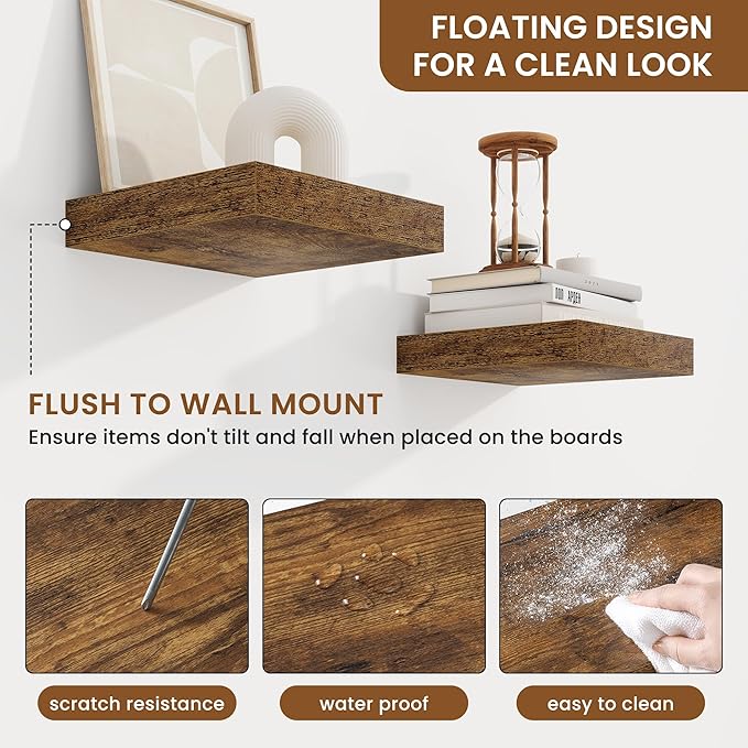 fuqing Floating Shelves for Wall, Wall Mounted Wood Floating Shelf - Image 5