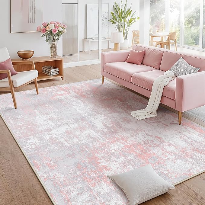 RELEANY Washable Area Rugs 7'x9' Non-Slip Modern Abstract Soft - Image 2