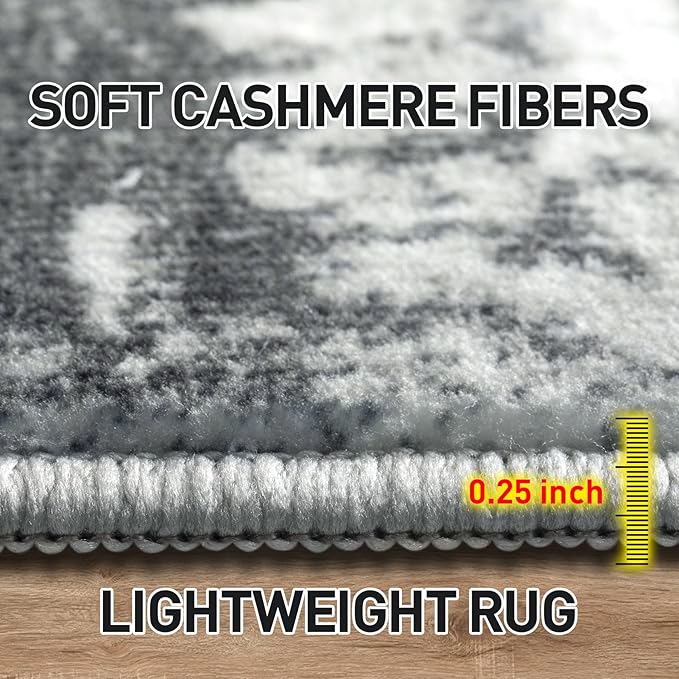 2'6''x8' Runner Rugs Washable Rug: Modern Abstract Hallway Runner Rug Indoor - Image 6