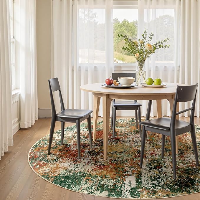 RELEANY Washable Area Rugs 6ft Non-Slip Modern Abstract Soft - Image 3