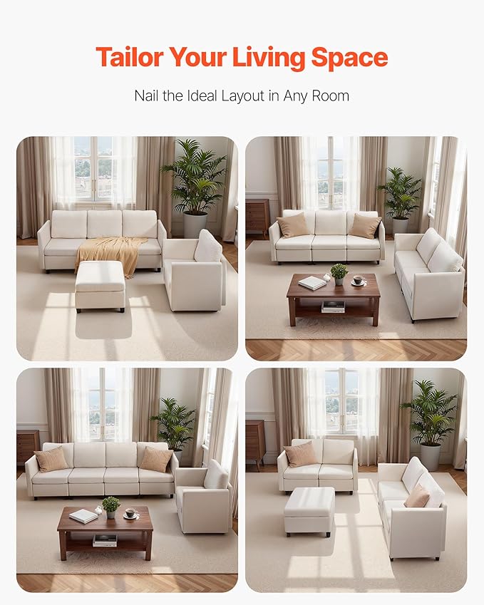 VEVOR Modular Sectional Sofa, Modern 5-Seater Modular Sofa - Image 7