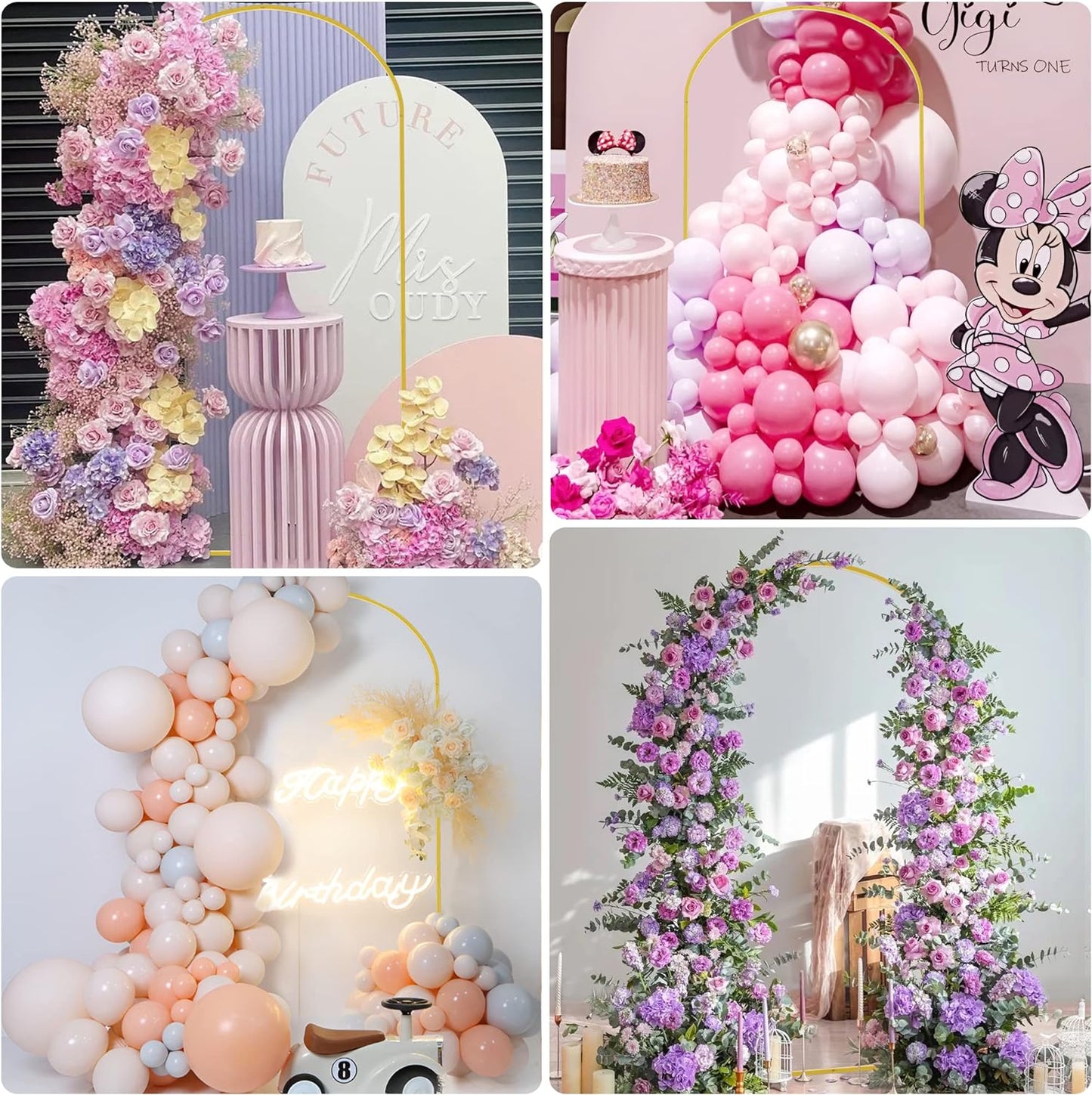 Wokceer 6.6 FT Wedding Arch Stand and Arch Cover, Metal Arch Stand with Arch Stand Cover for Birthday Party Wedding Ceremony Bridal Baby Shower Event Decor, Pale Pink, DoorCover 1.0M-Pale Pink-K