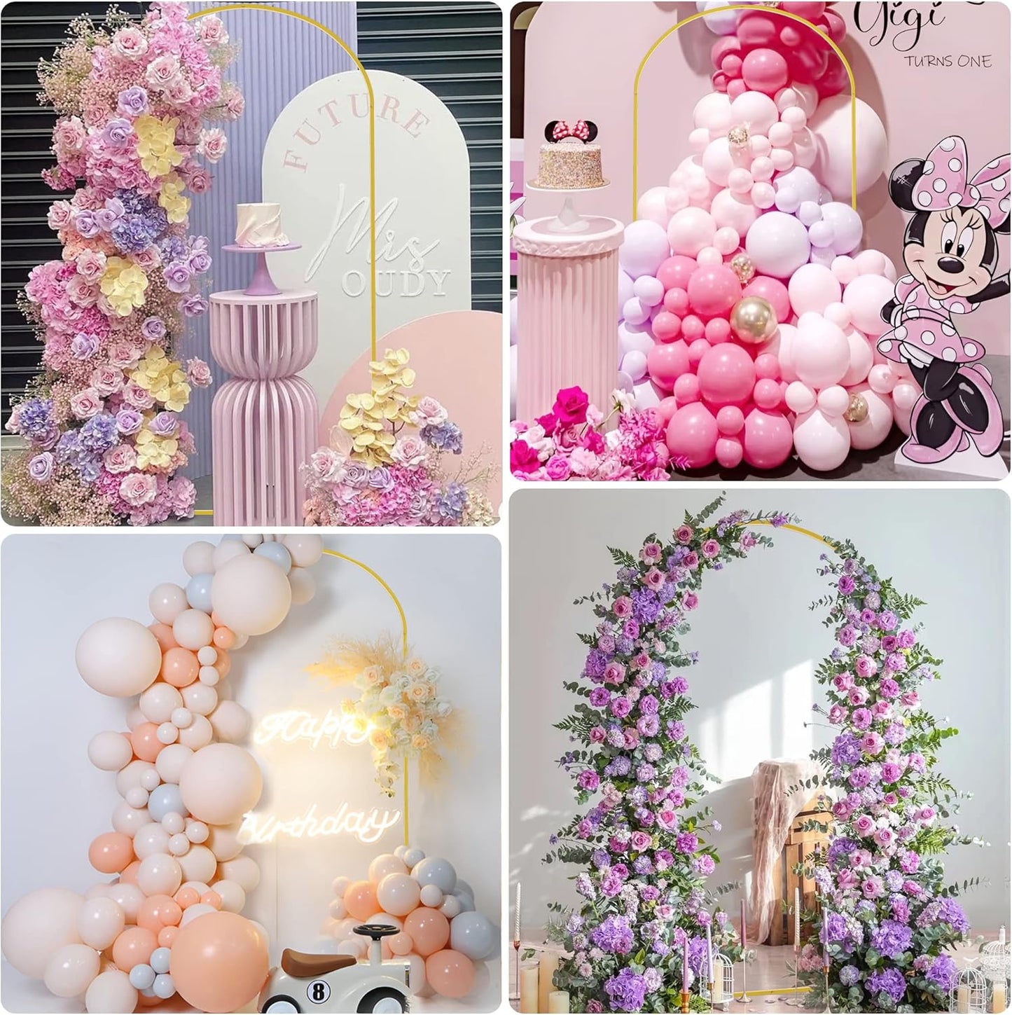 Wokceer 6.6 FT Wedding Arch Stand and Arch Cover, Metal Arch Stand with Arch Stand Cover for Birthday Party Wedding Ceremony Bridal Baby Shower Event Decor