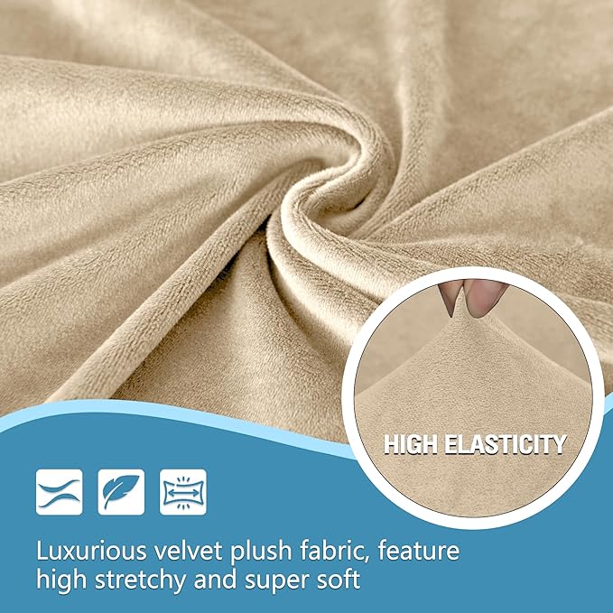 HDCAXKJ Corner Sectional Couch Covers Velvet Stretch L Shape Sofa Cover Soft - Image 3
