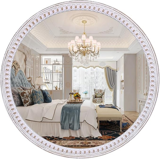 30 Inch Rustic Farmhouse Round Mirror by DecointoWallDecor