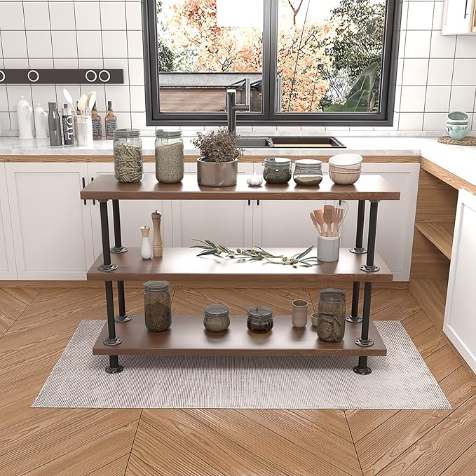 MUZIK 3-Tier Industrial Pipe Table Leg Set, Iron Base Legs Rustic Iron Pipe - Image 5