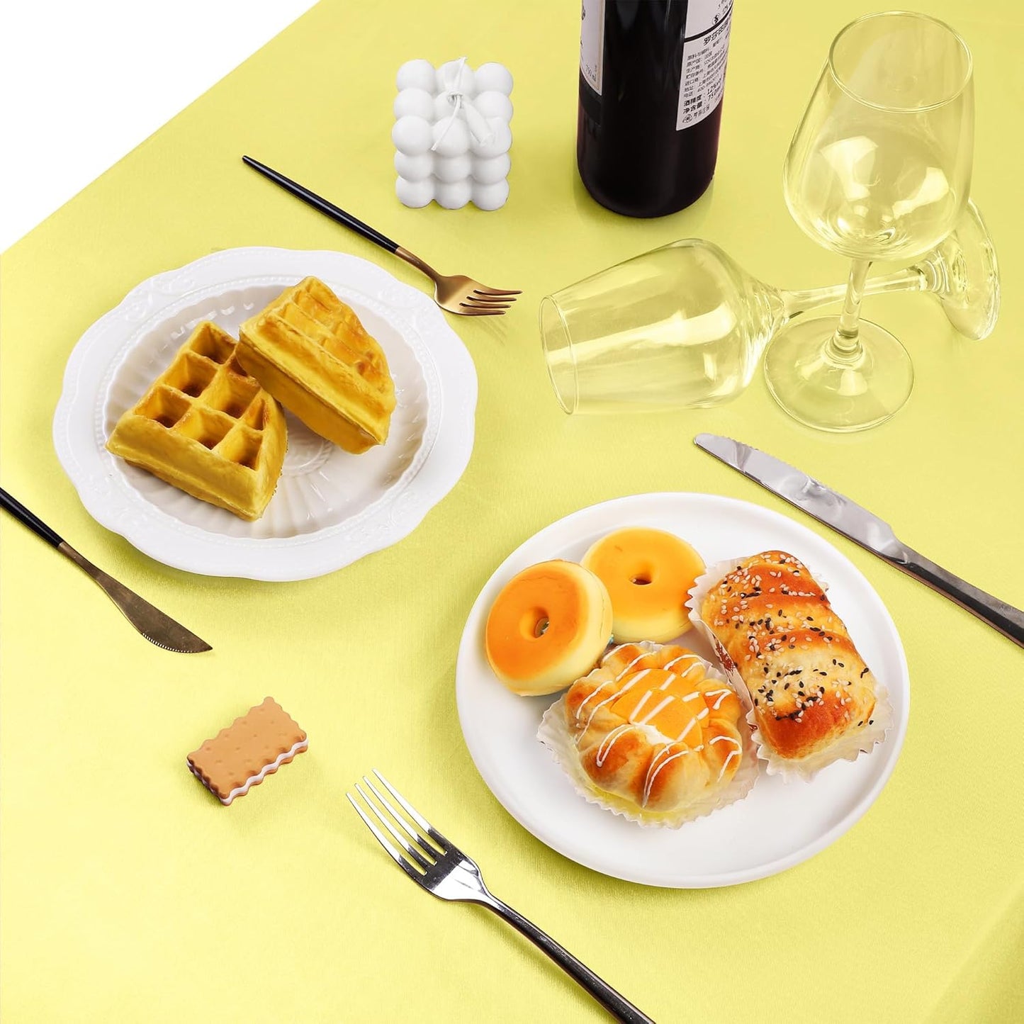 TURSTIN 4 Packs Pastel Rainbow Satin Tablecloth 102 x 58 Inch Overlay Satin Table Cover Rectangle Bright Silk Tablecloth Smooth Fabric Table Decoration for Wedding Banquet Party Events