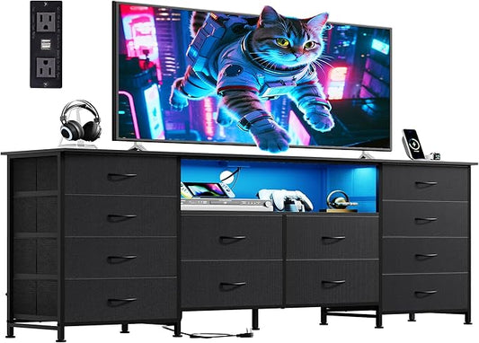 WLIVE 12 Drawer Dresser for Bedroom, 75 inch TV by WLIVE