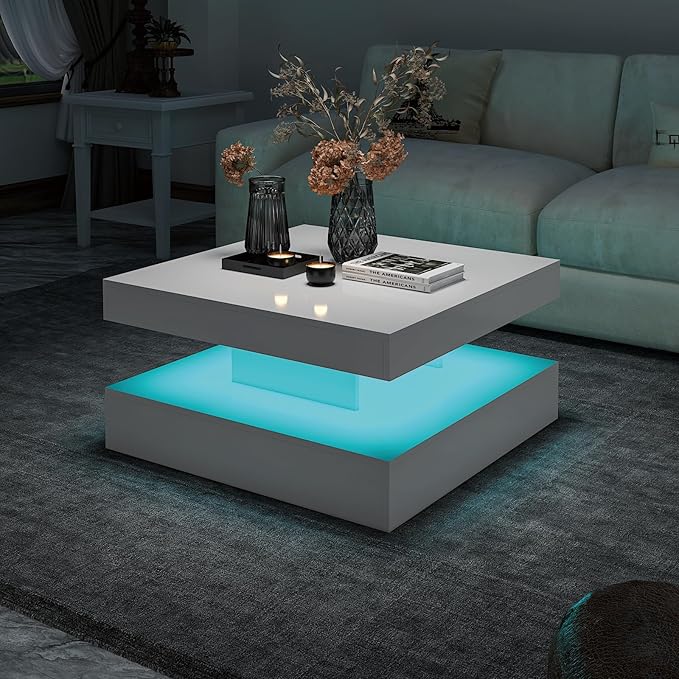 HedoAjim White LED Coffee Table - Image 4