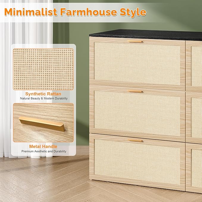 VINGLI Queen Size Rattan Murphy Bed - Image 7