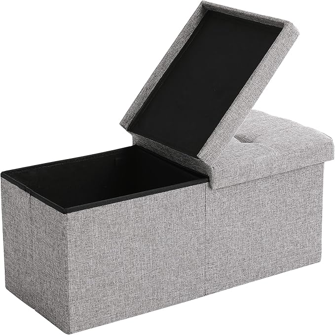 Storage Ottoman Bench Foldable Seat Footrest End of Bed Ottoman - Image 8