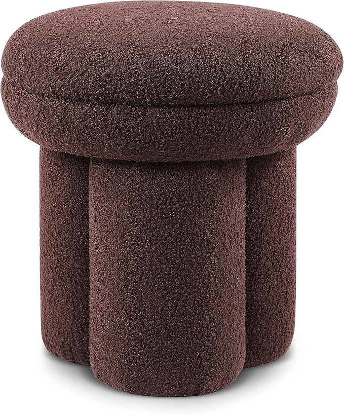 Furniture of America Rami Modern 17.5-inch Mushroom-Shape Upholstered Ottoman - Image 4