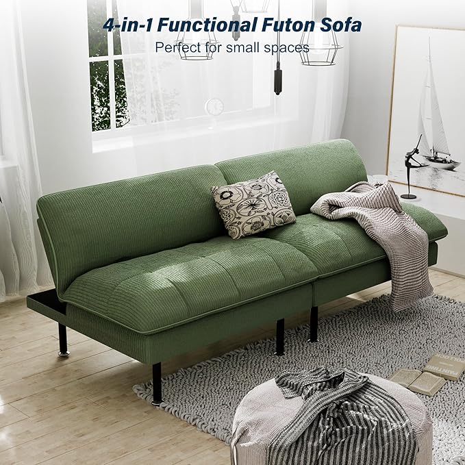 Ribilake 3 Sets 70" Futon Sofa Bed, 4 in 1 Multi-Function Couch Sleeper - Image 8