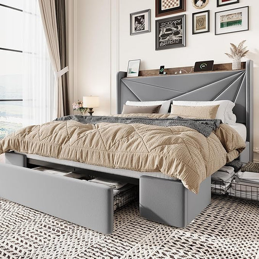 SHA CERLIN Queen Bed Frame by SHACERLIN