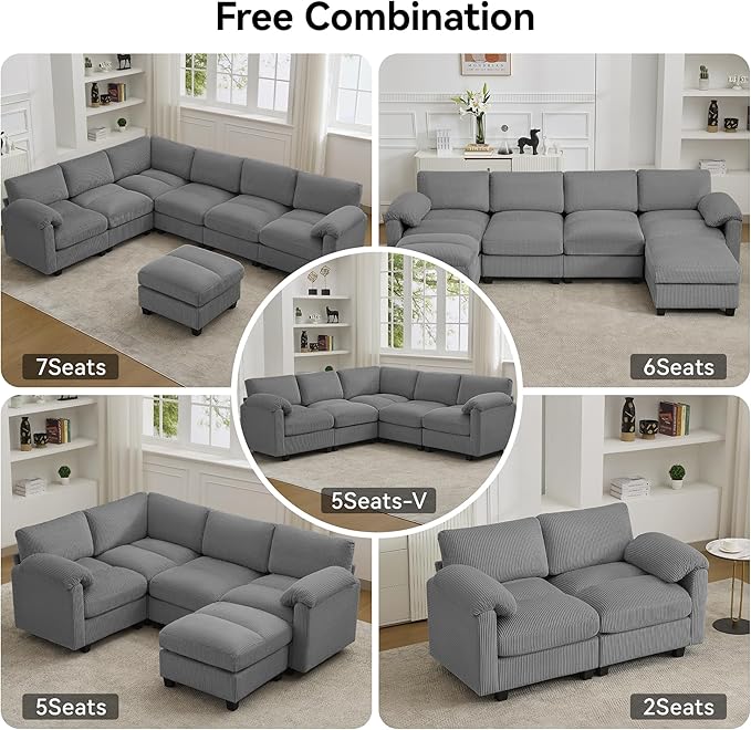 114'' V-Shaped Sectional Cloud Couch - Image 7